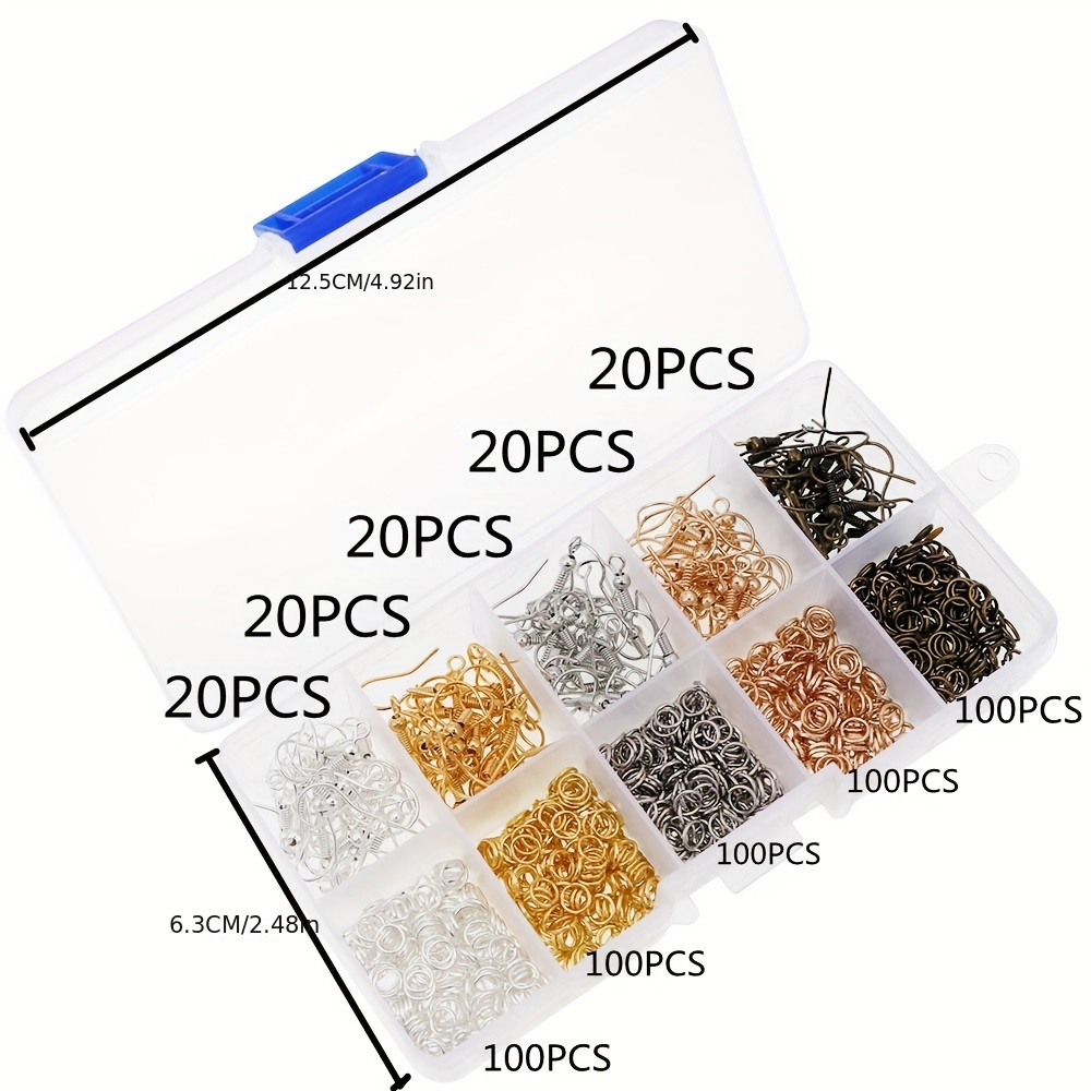 600PCS Iron Ear Hook And Ring for DIY Earring Making